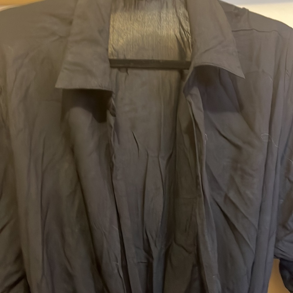 Ashley Stewart size 24 black 100%Viscose slit sides long sleeve wrap. NWOT - Picture 3 of 10